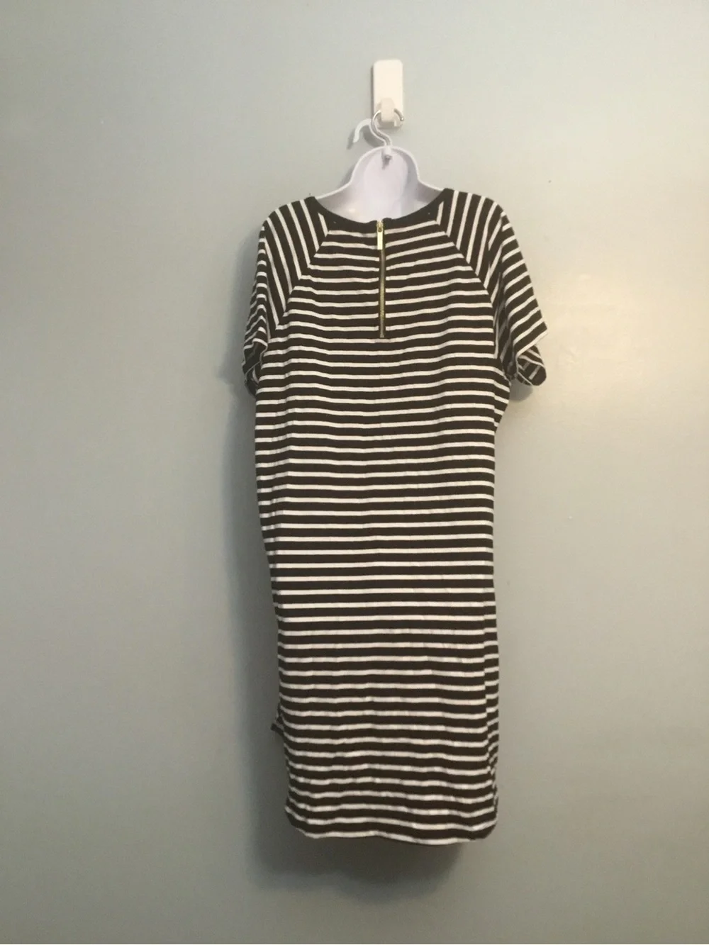 Michael Kors Black and White Striped Dress